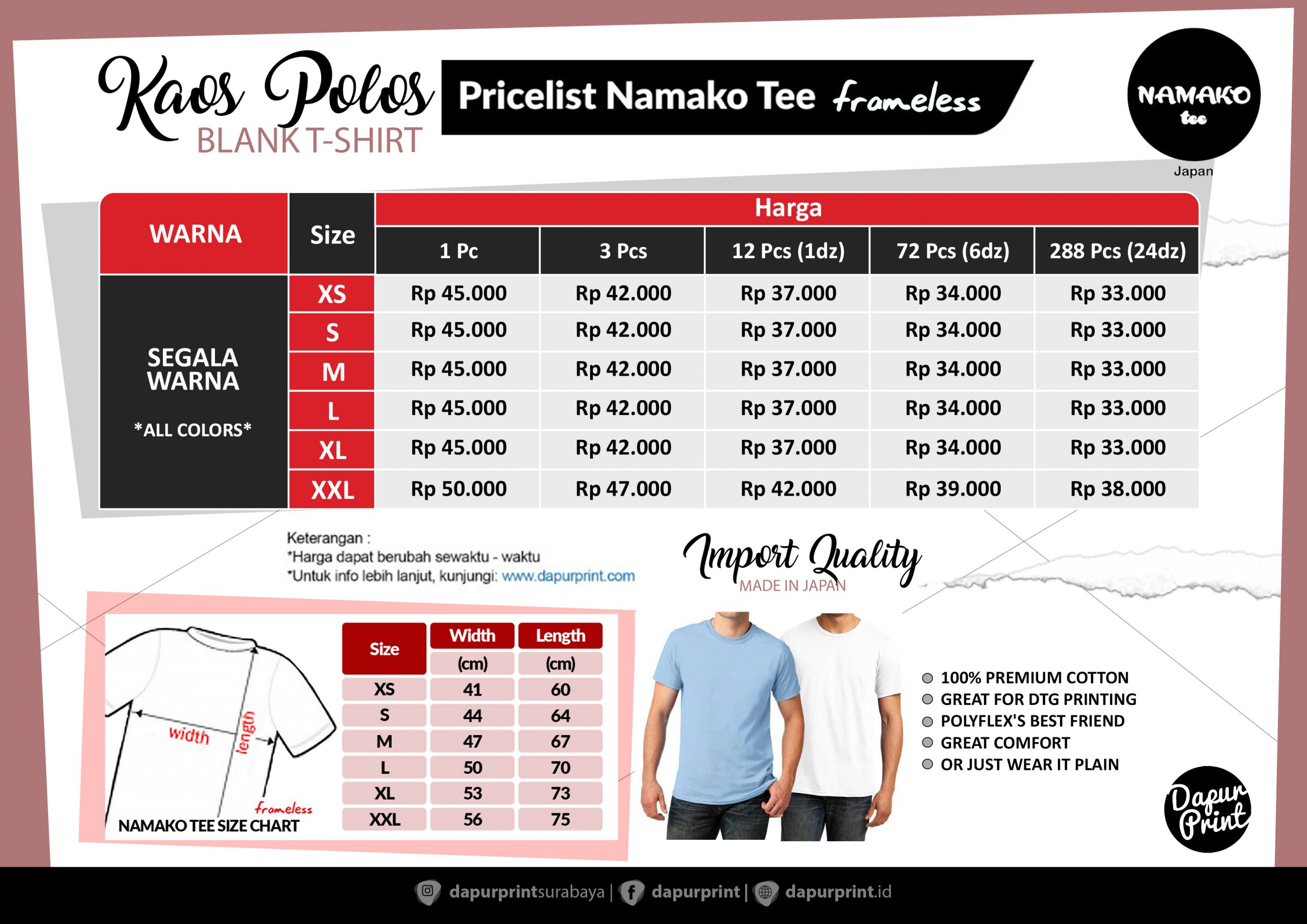  Kaos  Polos  Terbaru 2022 Namako tee Frameless  Info lebih 